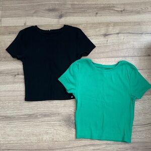 Black & Green xs crop tops